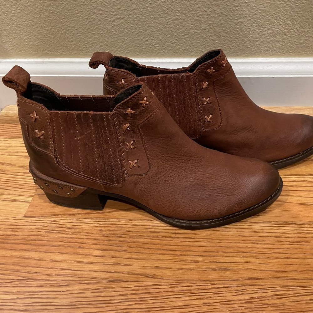 New! Naughty Monkey Embellished Western BoHo Leather Ankle Bootie - Sz. 7.5